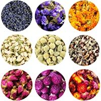TooGet - Pétalos y Capullos De Flores- Incluye Lavanda- Nomeolvides- Caléndula- Jazmín- Flores de Poto- Acacia- Rosa…